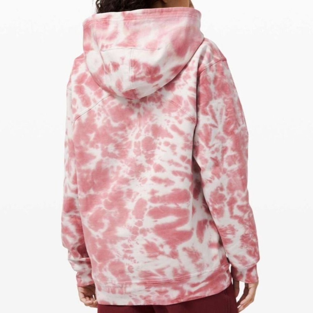 Lululemon‎ All Yours Hoodie Sweatshirt 4 Pink White Tie-Dye Pullover Women's - Picture 4 of 16